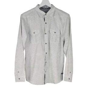 Kenneth Cole White & Black Print Button Down Dress Shirt - New without Tags